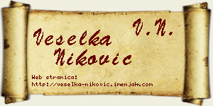 Veselka Niković vizit kartica